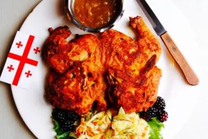 The Hirshon Georgian Cornish Game Hen with Garlic Sauce - ტაბაკა Tandoori chicken - Fried chicken