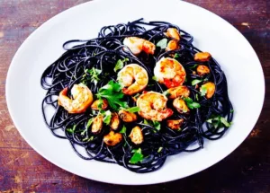 The Hirshon Spanish Black Noodles With Seafood - Fideos Negros con Mariscos