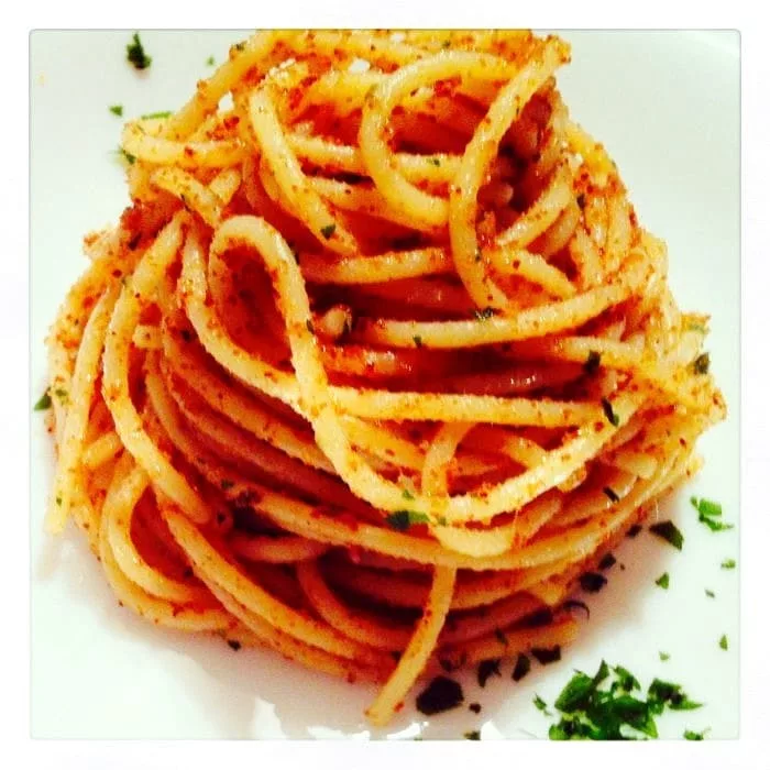 The Hirshon Calabrian Linguine alla Mollica - Linguine with Anchovies, Capers, Olives and Breadcrumbs