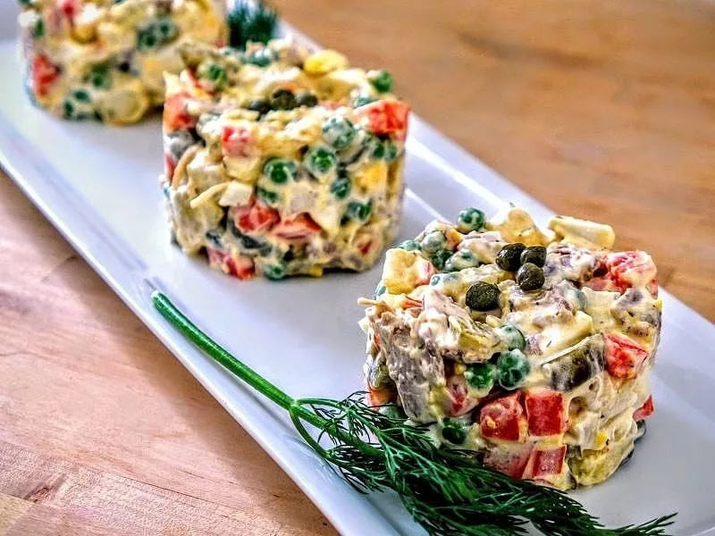 Russia Olivier Salad trio side e1476037224646