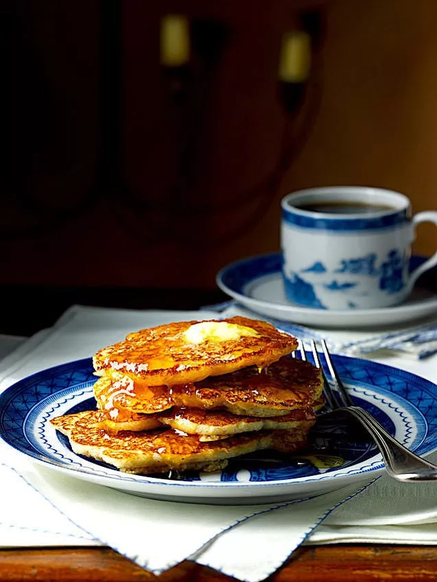George Washington's Hoecakes with Butter and Syrup