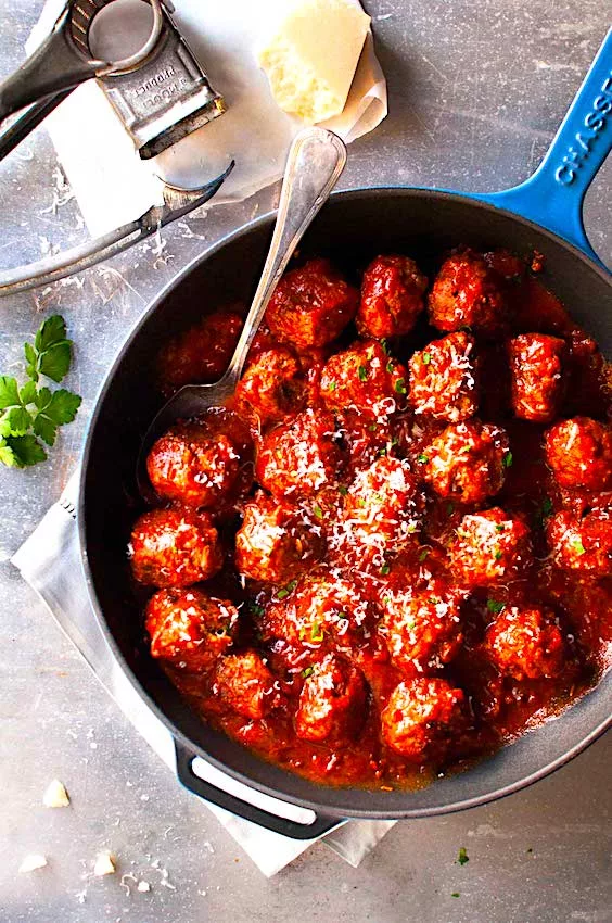 The Hirshon Italian-American Meatballs In Red Sauce 1 The Hirshon Italian-American Meatballs In Red Sauce