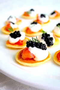 Gary Danko’s Buckwheat Blini With Smoked Salmon, Crème Fraîche & Caviar