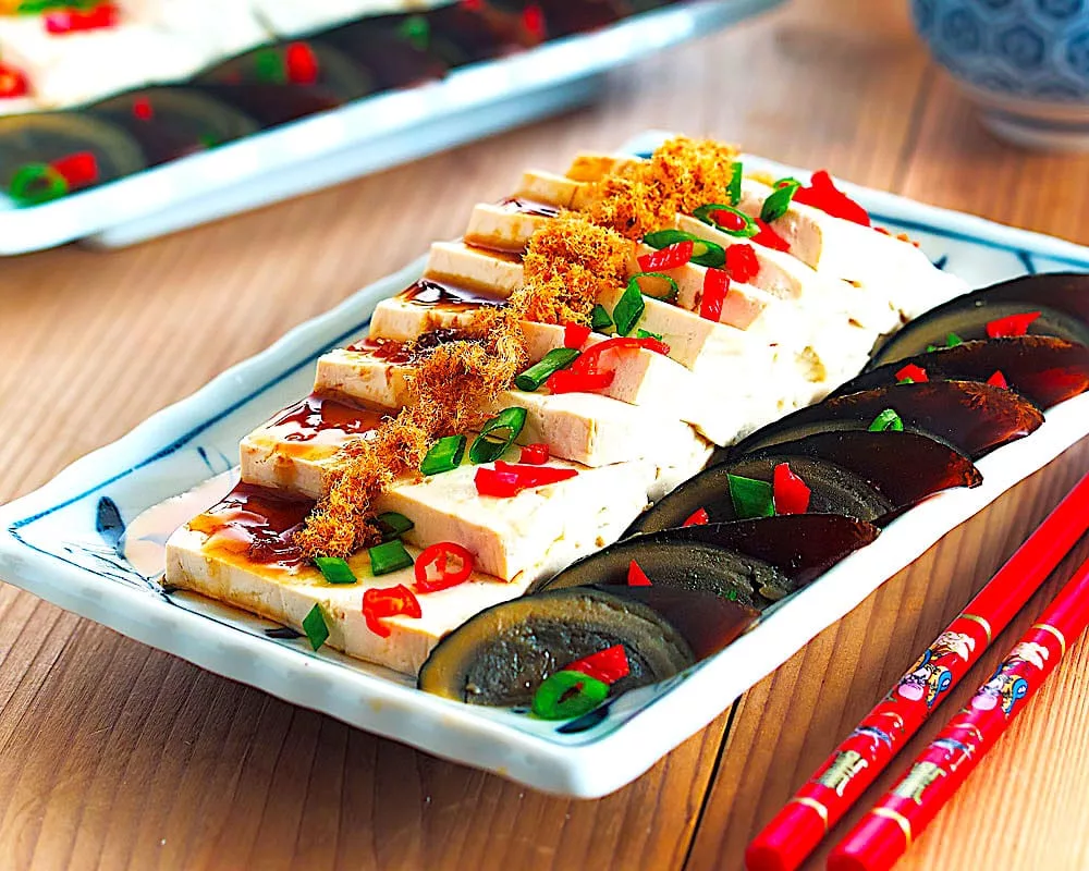 The Hirshon Chilled Tofu with Century Egg and Pork Floss - 涼拌肉鬆皮蛋豆腐