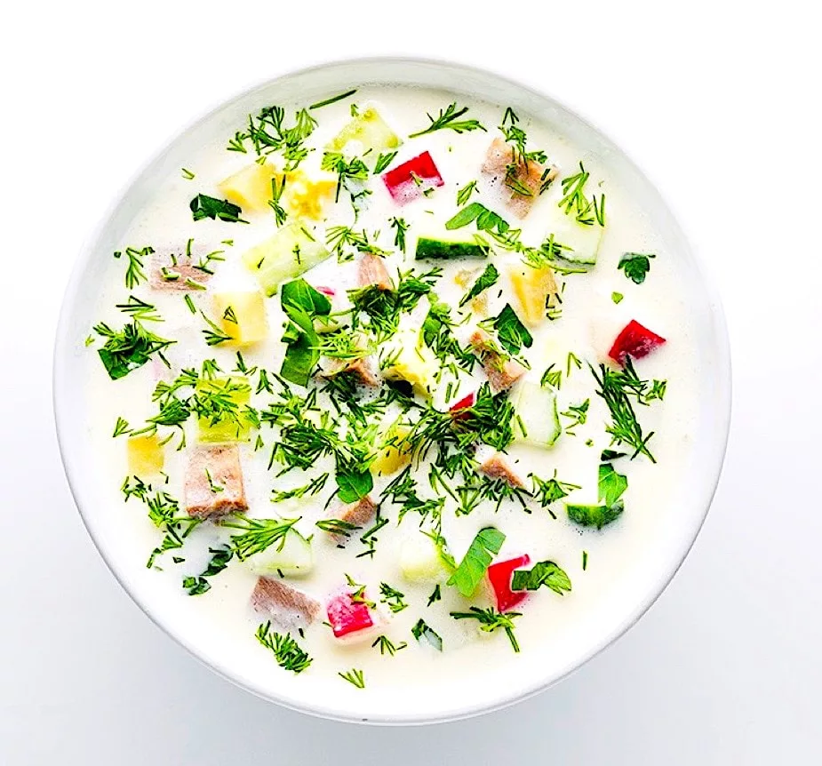 The Hirshon Russian Cold Kefir Soup With Ham, Herbs and Vegetables - Окрошка 6 The Hirshon Russian Cold Kefir Soup With Ham, Herbs and Vegetables - Окрошка
