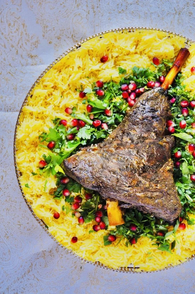 The Hirshon Omani Slow-Cooked Leg of Lamb With Spiced Rice - لشواء العماني