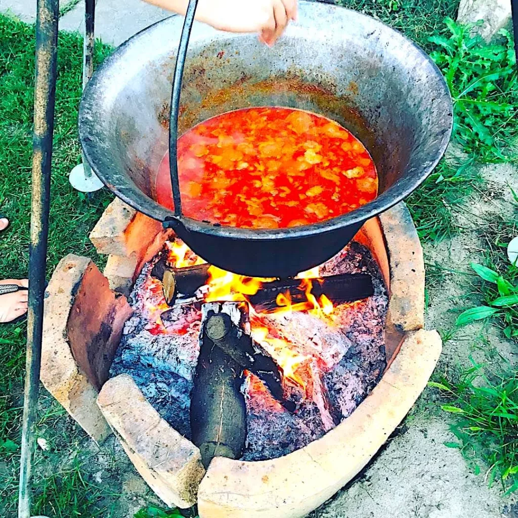 The Hirshon Carpathian Beef and Pork Stew with Dumplings - Bogrács