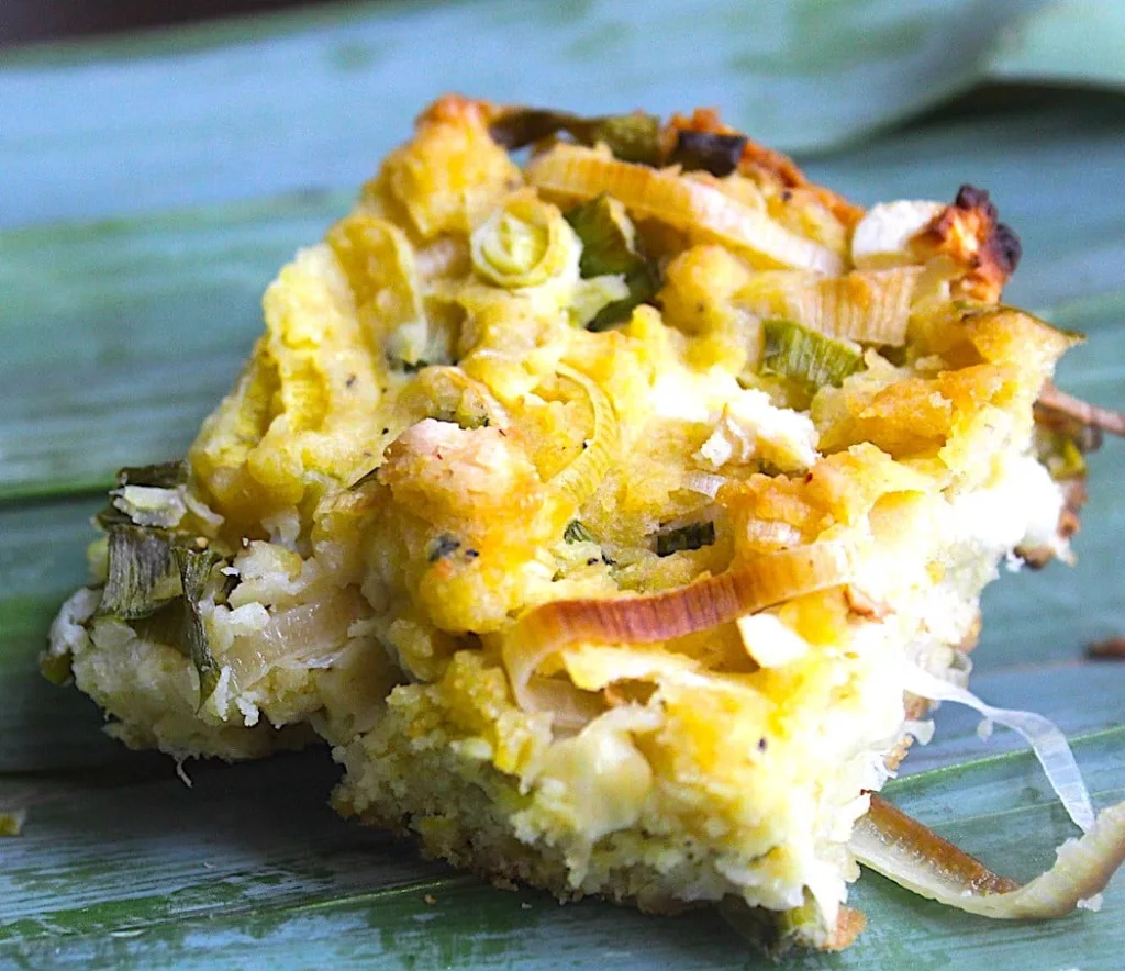 The Hirshon Albanian Cornmeal Flat Bread With Leeks And Cheese - Pispili Me Presh