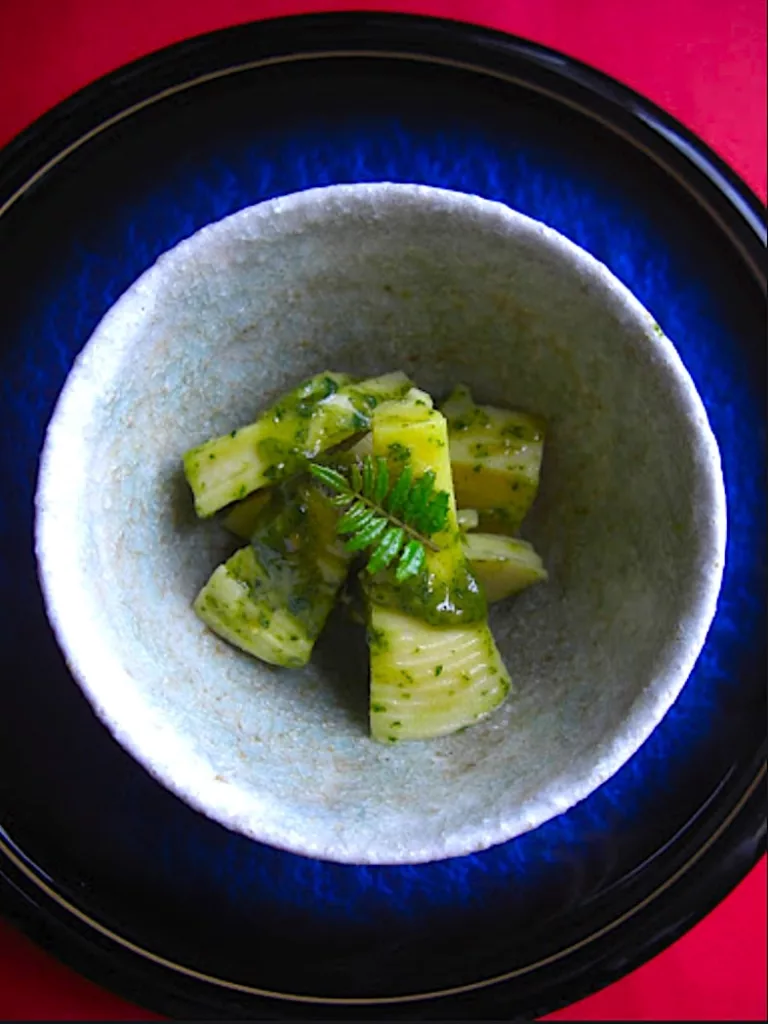 The Hirshon Japanese Bamboo Shoots Dressed With Kinome and Miso - おちで木の芽和え