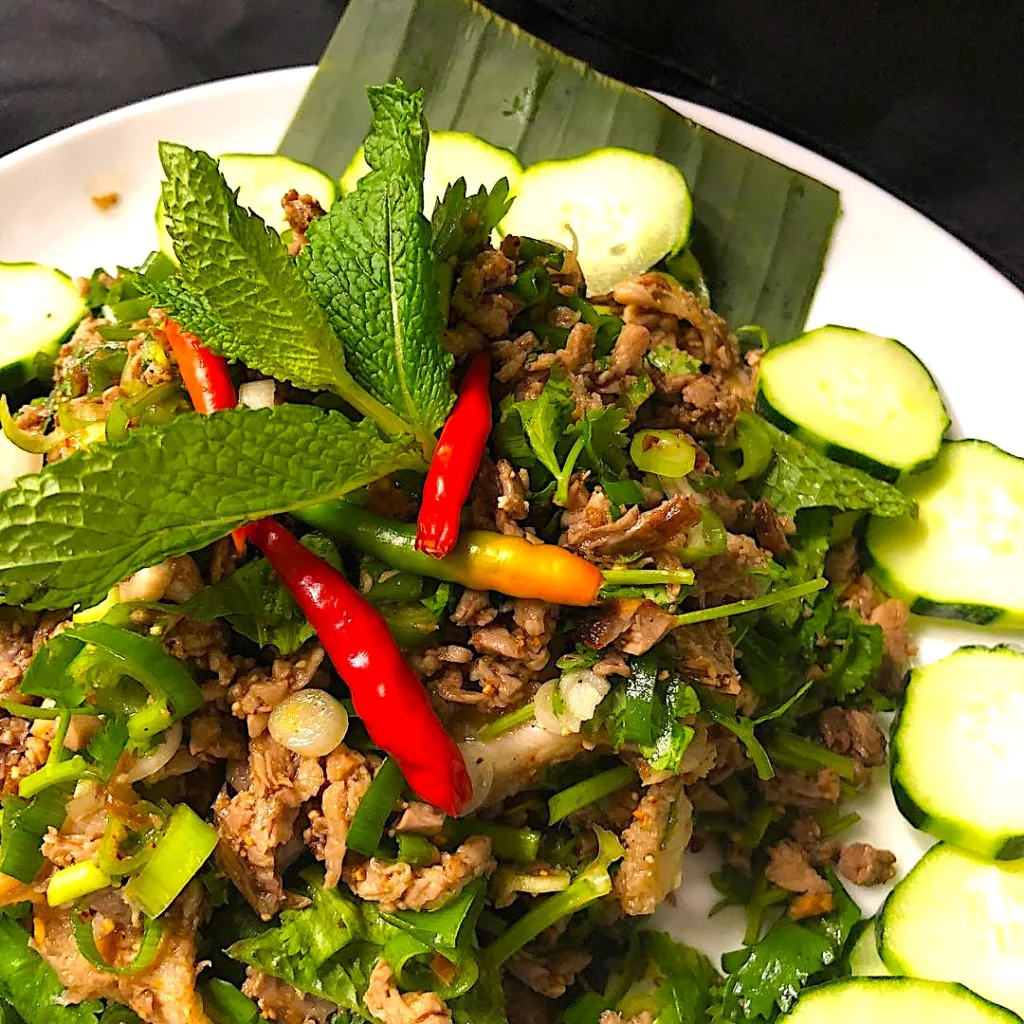 The Hirshon Laotian Spicy Duck and Herb Larb - ເປັດ ລາບ