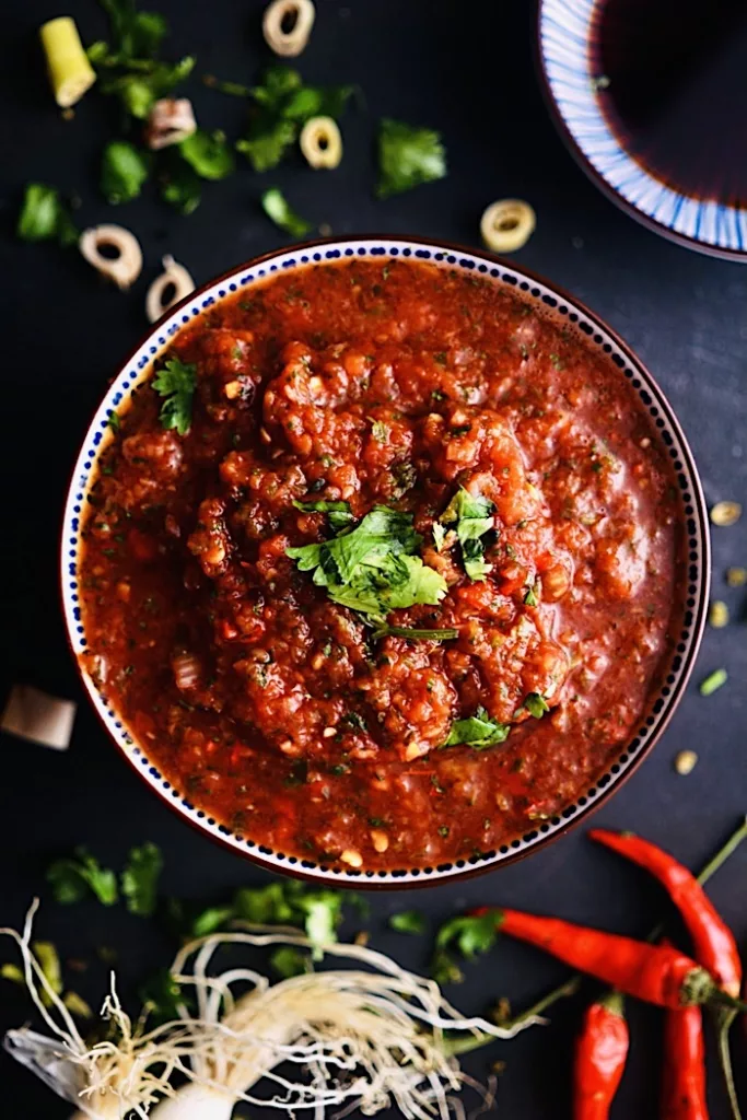 The Hirshon Laotian Jeow Mak Len Spicy Tomato 'Salsa' ​- ແຈ່ວຫມາກເລັ່ນ