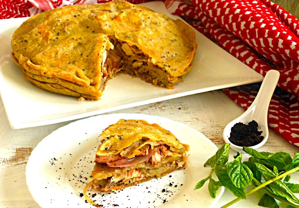 The Hirshon Jordanian Makmora (Spiced Chicken And Onion Pie) - مكمورة