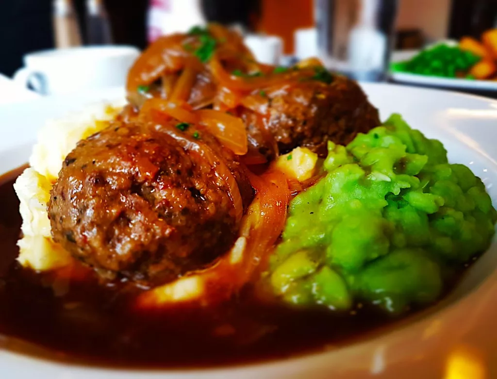 The Hirshon Posh Welsh Faggots And Onion Gravy