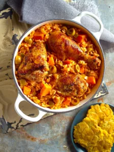 The Hirshon Dominican Guinea Fowl And Sausage Rice Casserole - Locrio